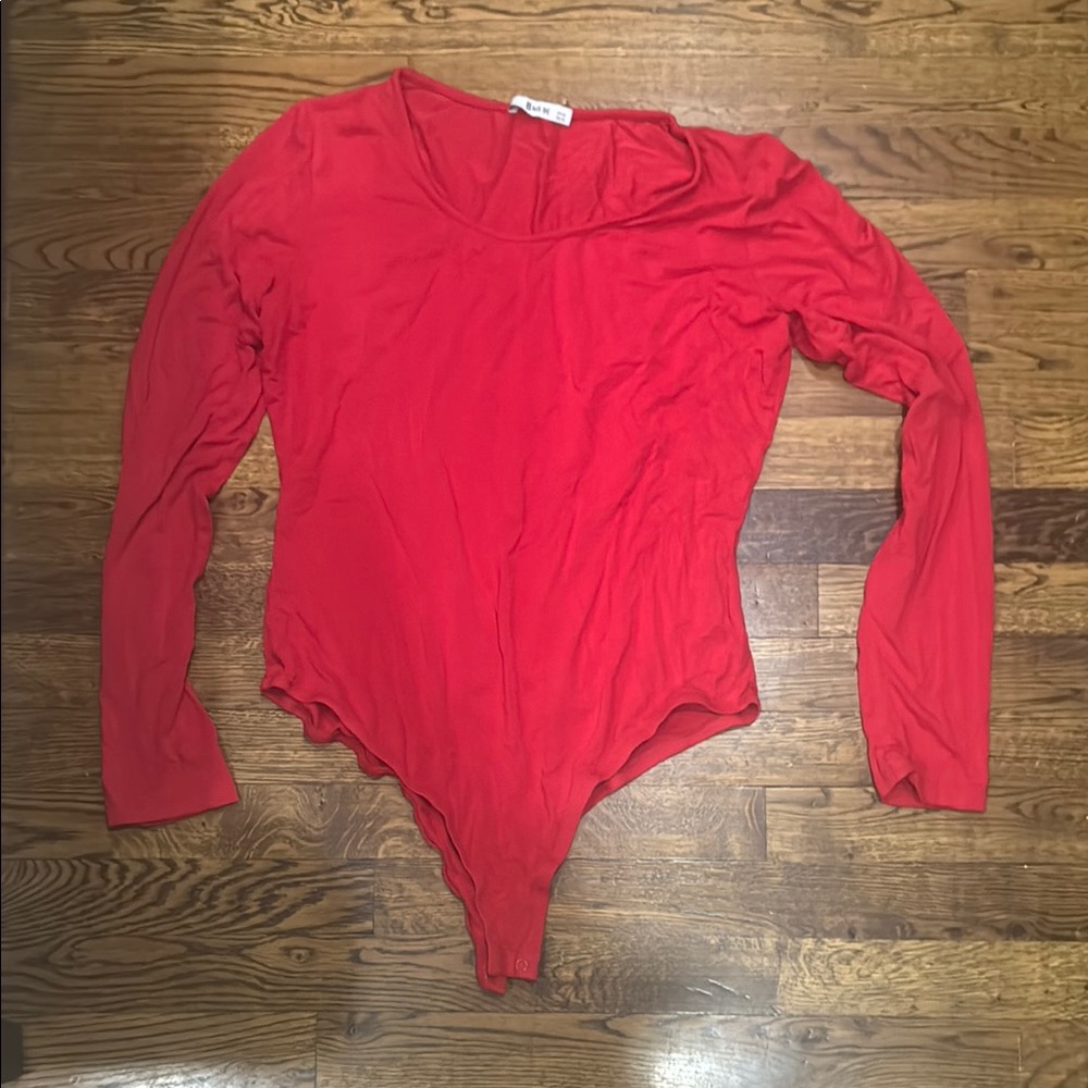 Basic Bae Red Long Sleeve Bodysuit XL